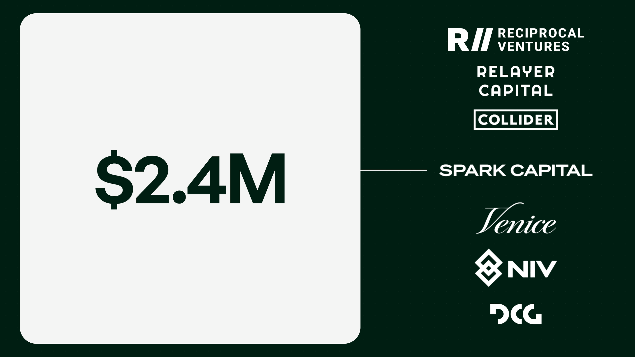 The Antseed Foundation's $2.4M raise, with Spark Capital, Reciprocal Ventures, Relayer Capital, Collider, Venice, North Island Ventures, and DCG
